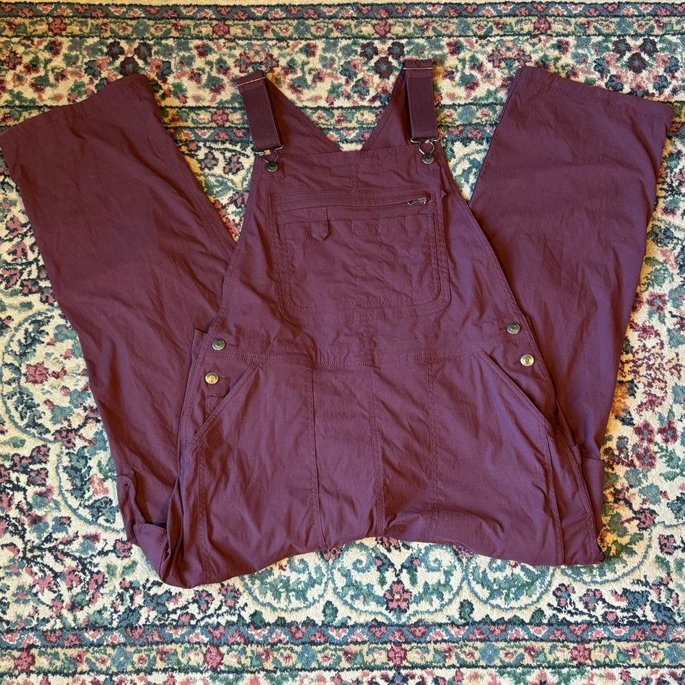 Duluth Heirloom Gardening Bib Overalls plum L x 29